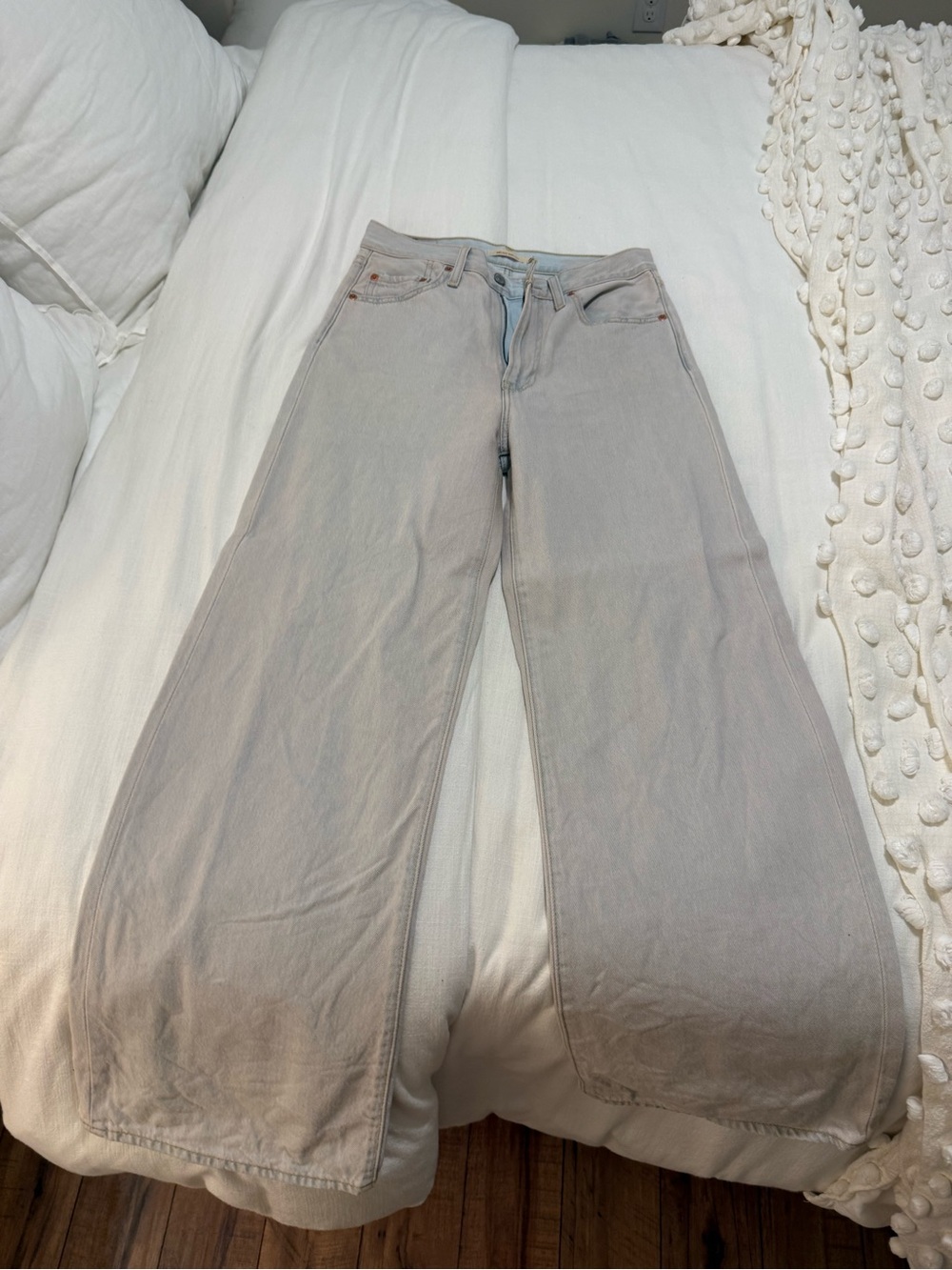 Levi's Light Gray Wide Leg Jeans